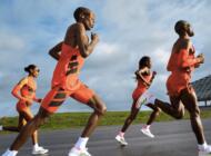 A group of international top athletes running